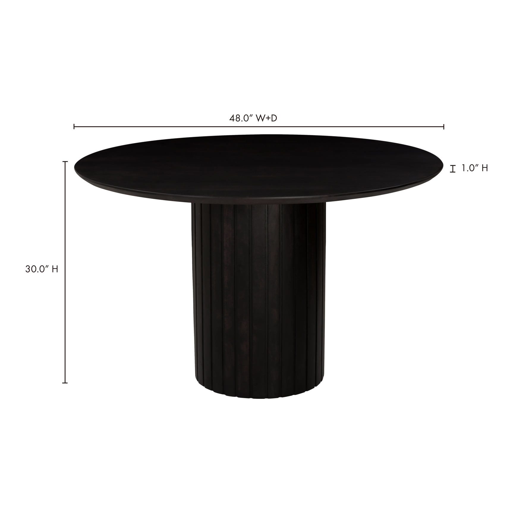 Povera Black Round Dining Table - Ornate Home
