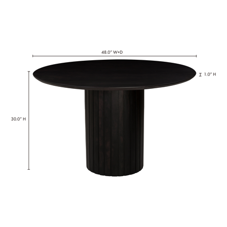 Povera Black Round Dining Table - Ornate Home