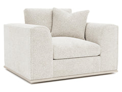 Prague White/Cream Fabric Chair 1/2 - Ornate Home
