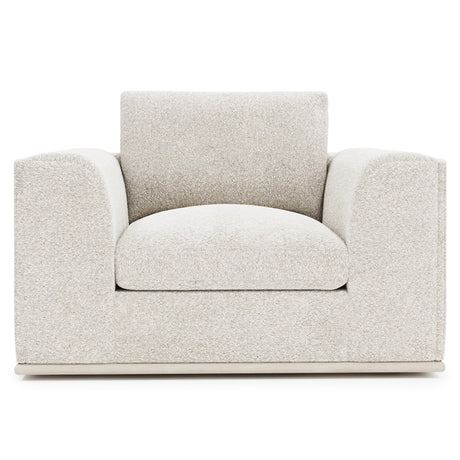 Prague White/Cream Fabric Chair 1/2 - Ornate Home