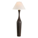 Pravin Black/Bronze Dark Wood Floor Lamp - Ornate Home