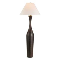 Pravin Black/Bronze Dark Wood Floor Lamp - Ornate Home