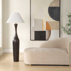 Pravin Black/Bronze Dark Wood Floor Lamp - Ornate Home