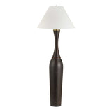 Pravin Black/Bronze Dark Wood Floor Lamp - Ornate Home