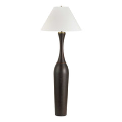 Pravin Black/Bronze Dark Wood Floor Lamp - Ornate Home