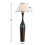 Pravin Black/Bronze Dark Wood Floor Lamp - Ornate Home