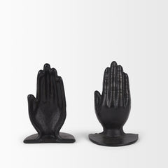 Praying Bronze Hands Cast Iron Book Ends - Ornate Home