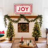 Pre-Lit Artificial Christmas Holiday 5 Piece Bundle with Pinecones & Berries- Set of 2 5' Christmas Trees, 24-in Wreath and set of 2 9-ft Garlands - Ornate Home