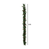 Pre-Lit Artificial Christmas Holiday 5 Piece Bundle with Pinecones & Berries- Set of 2 5' Christmas Trees, 24-in Wreath and set of 2 9-ft Garlands - Ornate Home