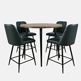 Prelude Suede/Blueberry Round Counter Dining Table w/ 4 Maddox Stools - Ornate Home