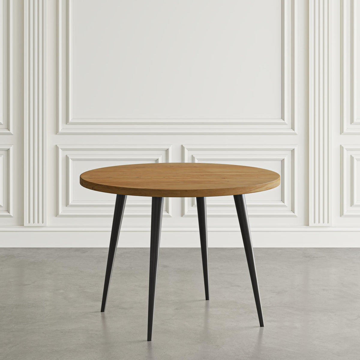 Prelude Suede/Walnut Round Dining Table w/ 4 Wright Chairs - Ornate Home