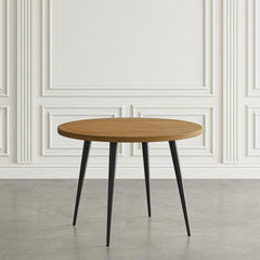 Prelude Suede/Walnut Round Dining Table w/ 4 Wright Chairs - Ornate Home
