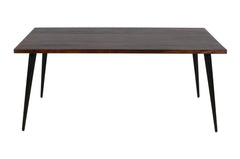Prelude Walnut/Dark Brown Rect Dining Table w/ 4 Draper Chairs - Ornate Home