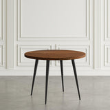 Prelude Walnut Round Dining Table w/ 4 Wright Chairs - Ornate Home