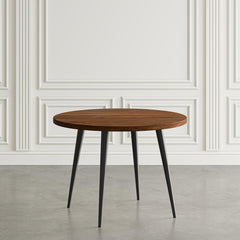 Prelude Walnut Round Dining Table w/ 4 Wright Chairs - Ornate Home