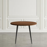 Prelude Walnut Round Dining Table w/ 4 Wright Chairs - Ornate Home