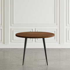 Prelude Walnut Round Dining Table w/ 4 Wright Chairs - Ornate Home