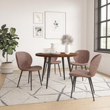Prelude Walnut Round Dining Table w/ 4 Wright Chairs - Ornate Home