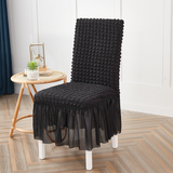 Premium Textured Seersucker High-Stretch Washable Dining Chair Slipcovers with Skirt - Ornate Home