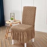 Premium Textured Seersucker High-Stretch Washable Dining Chair Slipcovers with Skirt - Ornate Home
