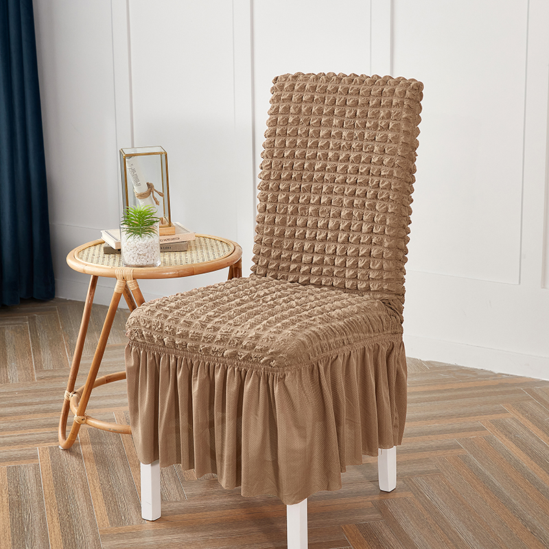 Premium Textured Seersucker High-Stretch Washable Dining Chair Slipcovers with Skirt - Ornate Home