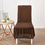Premium Textured Seersucker High-Stretch Washable Dining Chair Slipcovers with Skirt - Ornate Home