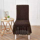 Premium Textured Seersucker High-Stretch Washable Dining Chair Slipcovers with Skirt - Ornate Home