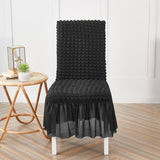 Premium Textured Seersucker High-Stretch Washable Dining Chair Slipcovers with Skirt - Ornate Home