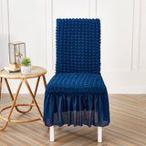 Premium Textured Seersucker High-Stretch Washable Dining Chair Slipcovers with Skirt - Ornate Home