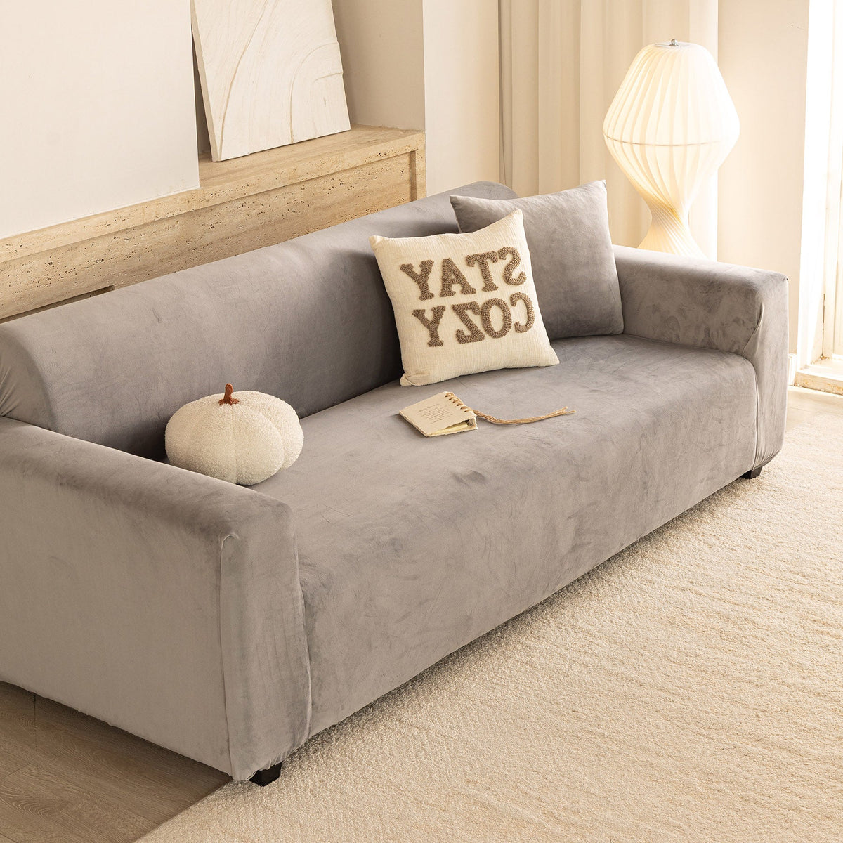 Premium Velvet Thick Stretch Couch Slipcover, Non-Slip Furniture Protector for Pets - Ornate Home
