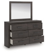 Prendonea Charcoal Dresser & Mirror (Online Special Price) - Ornate Home