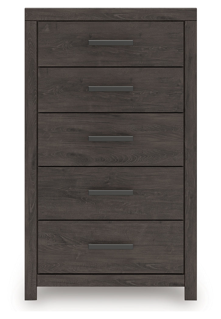 Prendonea Charcoal Full Panel Bed, Dresser, Mirror, Chest and Nightstand (Online Special Price) - Ornate Home