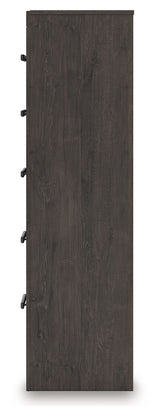 Prendonea Charcoal Full Panel Bed, Dresser, Mirror, Chest and Nightstand (Online Special Price) - Ornate Home