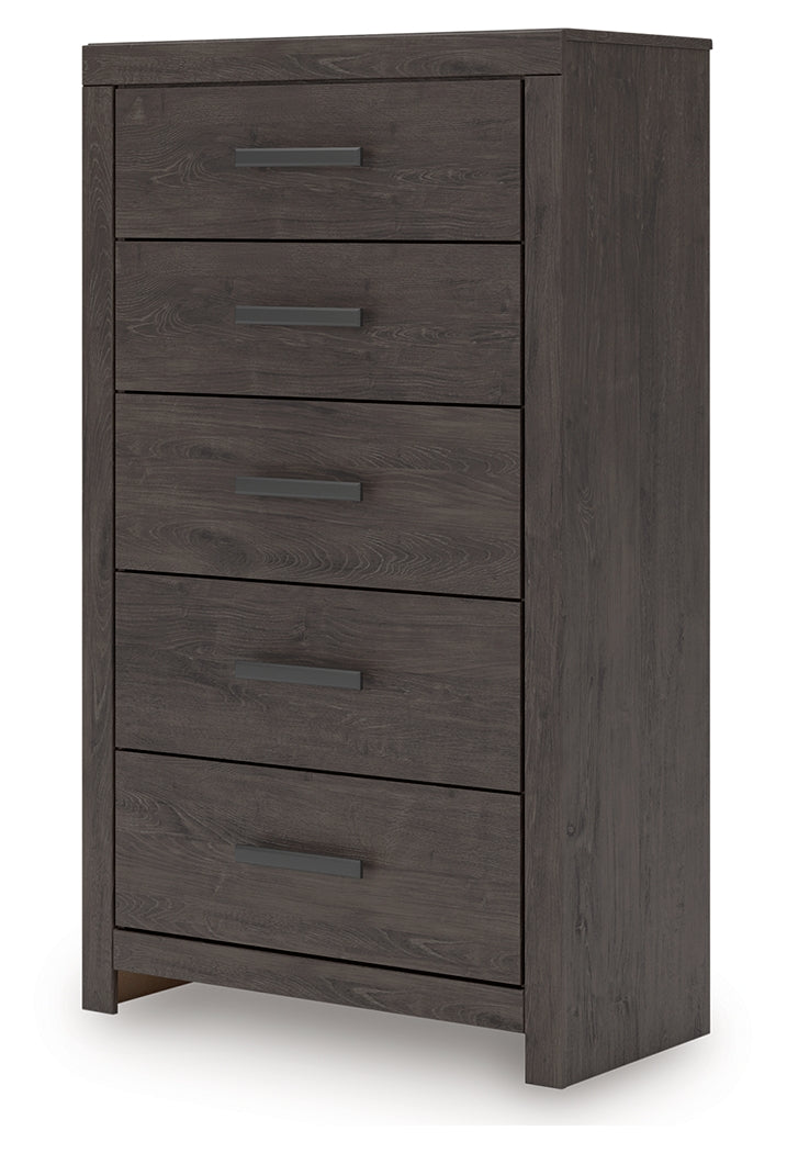 Prendonea Charcoal Full Panel Bed, Dresser, Mirror, Chest and Nightstand (Online Special Price) - Ornate Home