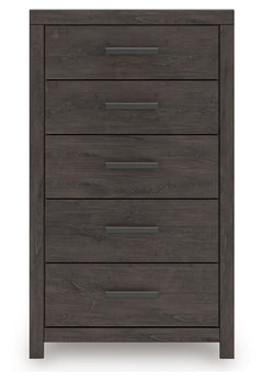 Prendonea Charcoal Full Panel Bed, Dresser, Mirror, Chest and Nightstand - Ornate Home