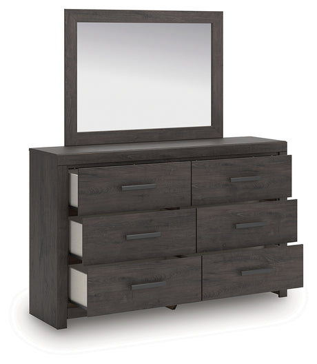 Prendonea Charcoal Full Panel Bed, Dresser and Mirror - Ornate Home