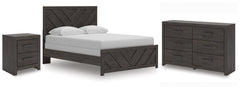 Prendonea Charcoal Full Panel Bed, Dresser and Nightstand - Ornate Home