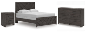 Prendonea Charcoal Twin Panel Bed, Dresser and Nightstand - Ornate Home
