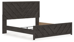 Prendonea Charcoal King Panel Bed, Dresser, Mirror and Nightstand - Ornate Home