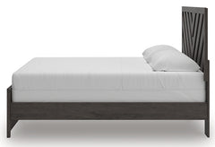 Prendonea Charcoal King Panel Bed, Dresser, Mirror and Nightstand - Ornate Home