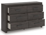 Prendonea Charcoal King Panel Bed, Dresser and 2 Nightstands (Online Special Price) - Ornate Home