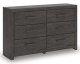 Prendonea Charcoal King Panel Bed, Dresser and 2 Nightstands - Ornate Home