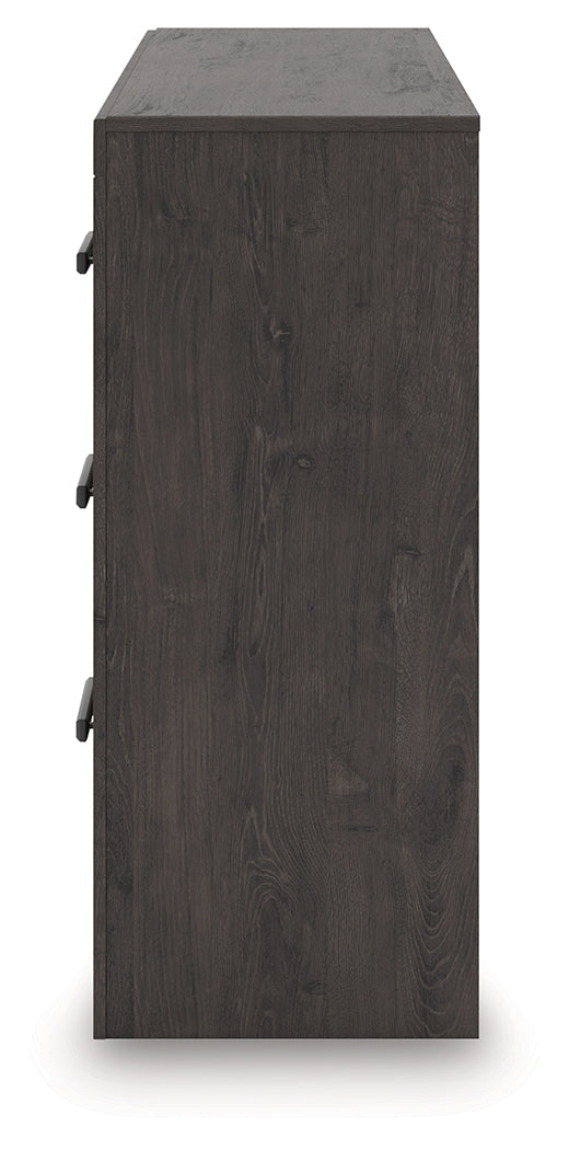 Prendonea Charcoal King Panel Bed, Dresser and 2 Nightstands - Ornate Home