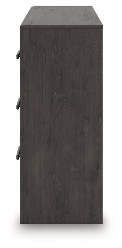 Prendonea Charcoal King Panel Bed, Dresser and 2 Nightstands - Ornate Home
