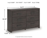 Prendonea Charcoal King Panel Bed, Dresser and 2 Nightstands - Ornate Home