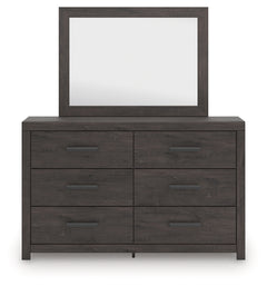 Prendonea Charcoal Queen Panel Bed, Dresser and Mirror - Ornate Home