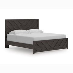 Prendonea Charcoal King Panel Bed, Dresser and Mirror - Ornate Home