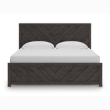 Prendonea Charcoal King Panel Bed, Dresser and Mirror - Ornate Home