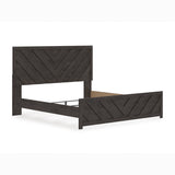 Prendonea Charcoal King Panel Bed, Dresser and Mirror - Ornate Home
