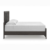 Prendonea Charcoal King Panel Bed, Dresser and Mirror - Ornate Home